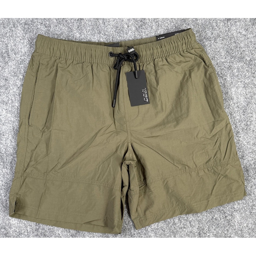 CSG City Wind Shorts Mens Medium Olive Green 8 Inch Inseam NWT